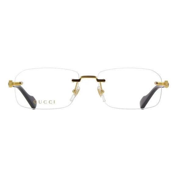 NEW GUCCI EYEGLASSES GOLD BLACK WOMEN EYEWEAR GUCCI - Picture 2 of 3